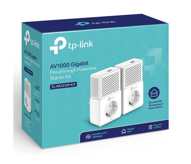 TP-Link TL-PA7010P KIT PowerLine 1000Mb/s (2 szt, gniazdo) - 469001 - zdjęcie 2